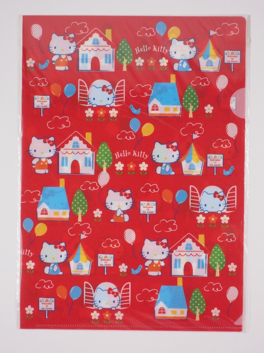 Sanrio Japan Hello Kitty Vintage Clearfile Clear File Welcome to my house